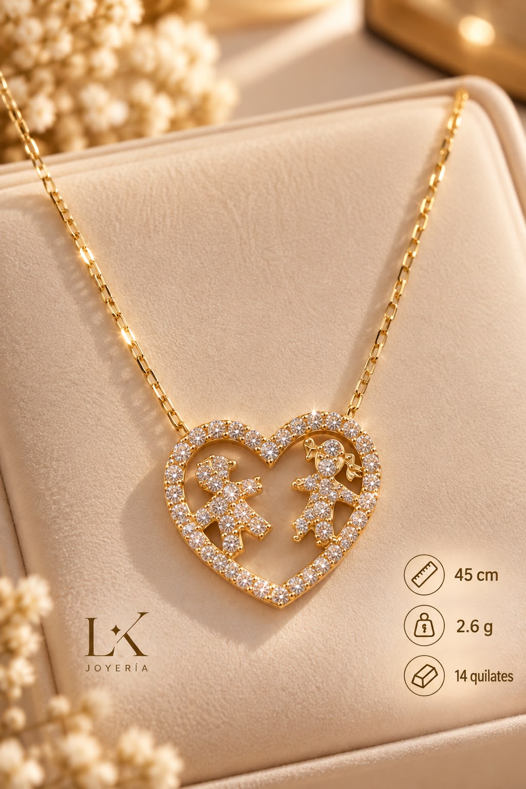 CADENA CORAZON KIDS 14K 2.6GR
